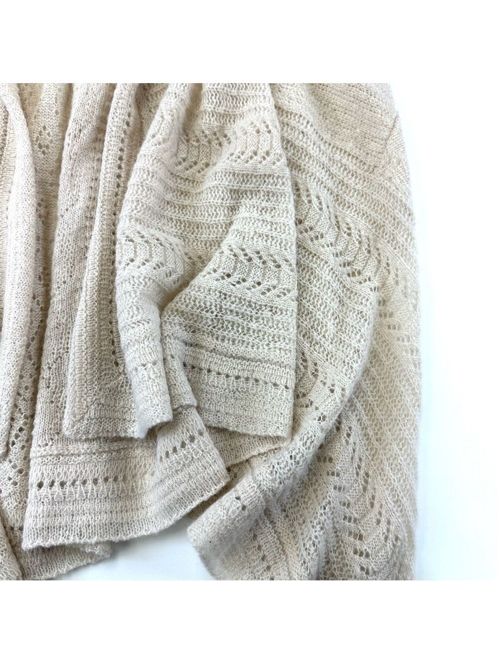 Angel of the North Anthropologie cream pointelle NWT knit vest XS/S boho coastal - Picture 4 of 10